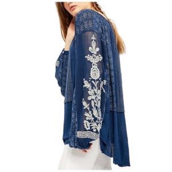 Free People Indigo Dreams Embroidered Tunic - Picture 2 of 7